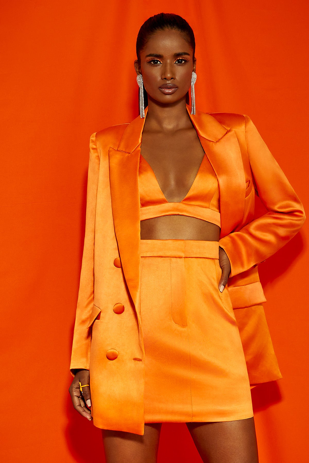 Kinza Skirt - Orange - Sample