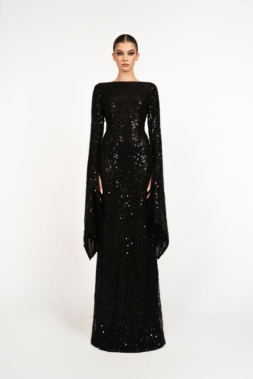 KADELA GOWN - BLACK SEQUIN