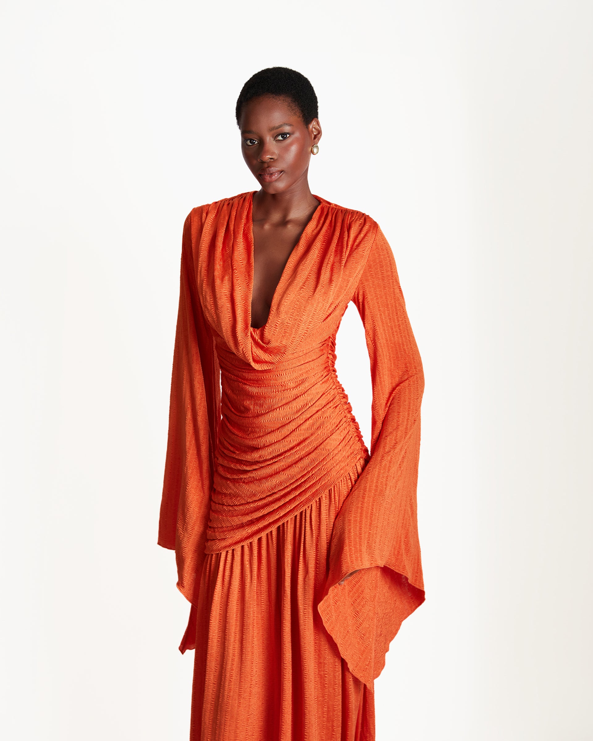 khanums orange dress Khanums Slinky Maxi Dress In Terracotta - 54% Off