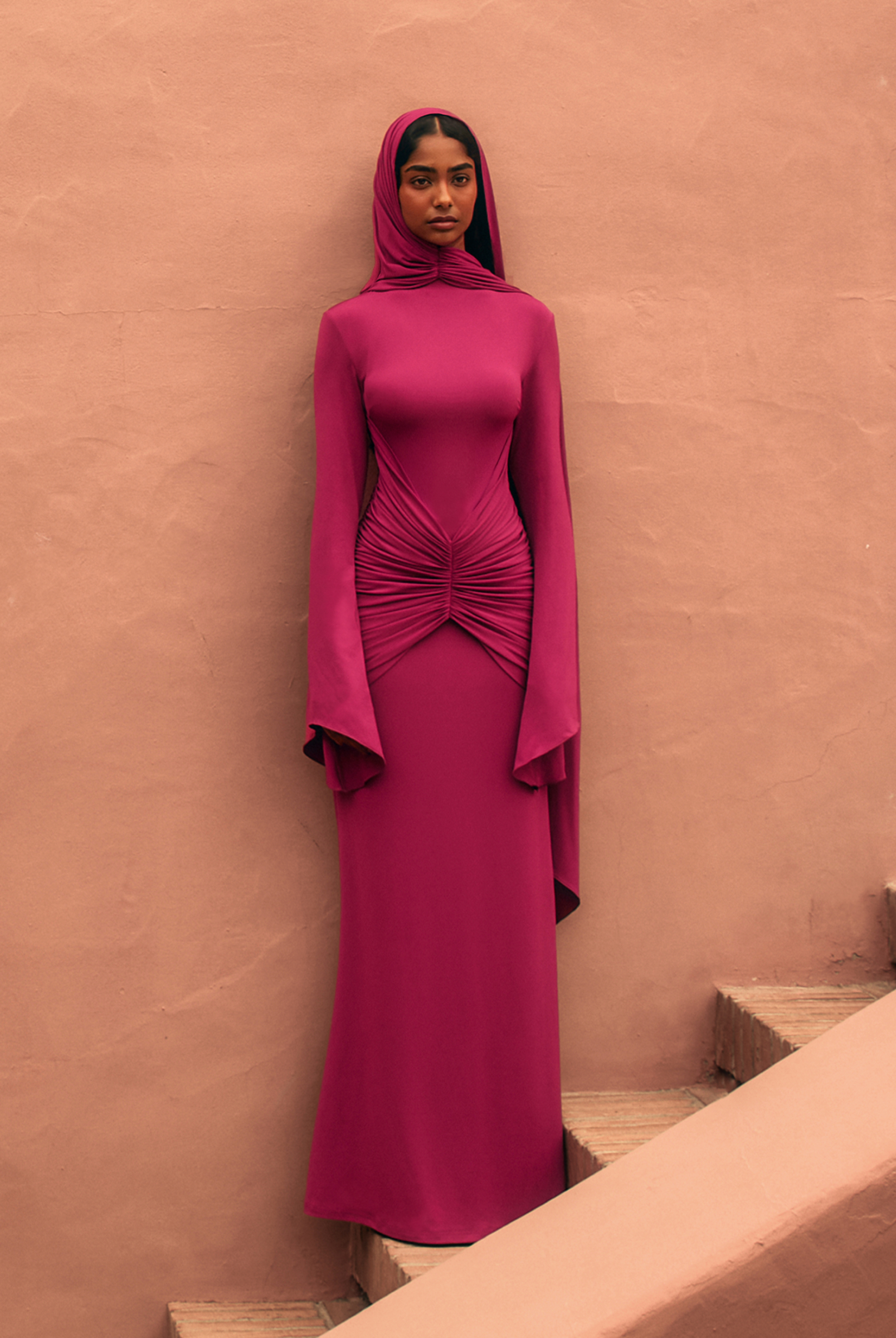 hijab long sleeve dress Elegant Hijab Satin Evening Dress, Dubai Style Long Sleeve Gown, Nikkah & Wedding Hijab-friendly Dress