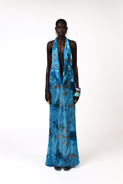 Kept Silk Dress - Blue